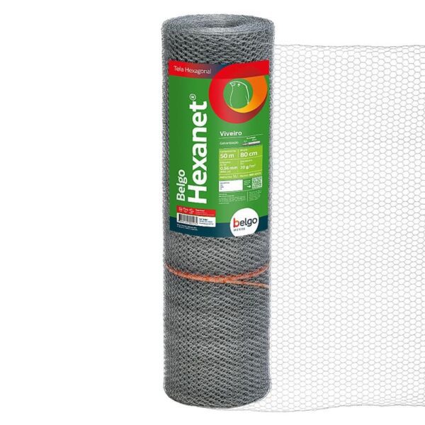 Tela Viveiro Belgo Hexanet® - 1/2X24 0,80 - 50m