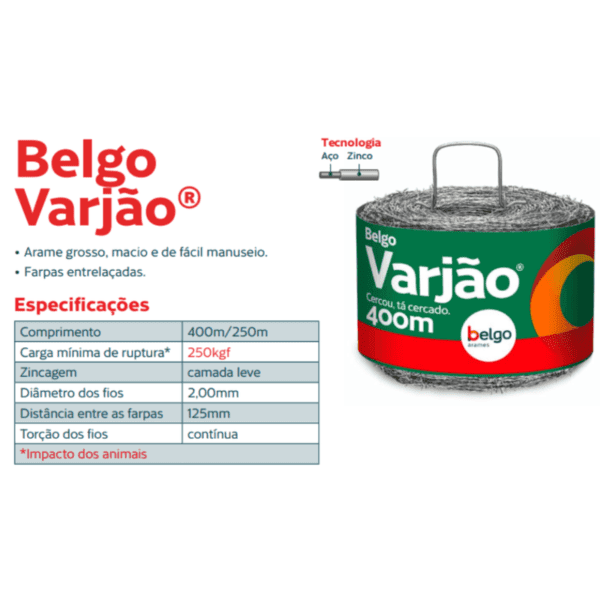 Arame Farpado Varjao Belgo® - 400m