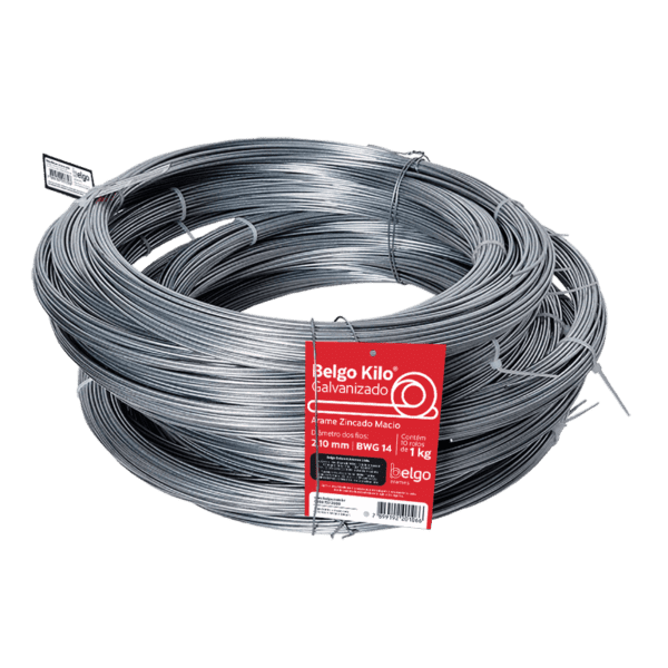Arame galvanizado Belgo Kilo 2,10 - 1kg - Feixe com 10 rolos - 10 KG