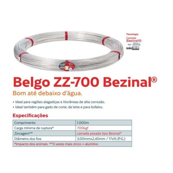 Arame Liso ZZ 700 Bezinal Belgo® | Arame Ovalado 1000m