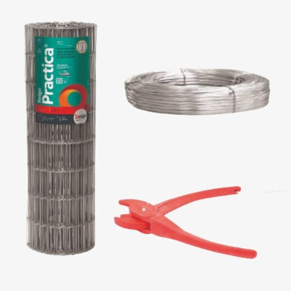 Tela Belgo Practica Fio 2,30mm - 5 x 15cm 1,22 x 25m / com kit de instalação