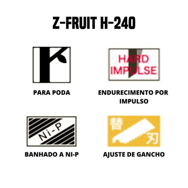 Serrote Japonês Z-Fruit H-240 com Bainha para frutas cítricas e de caroço 240mm ZETSAW