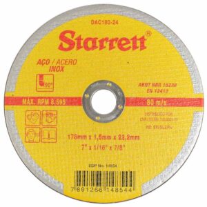 Disco de Corte 7" 178X1,6X22,2mm - Starrett